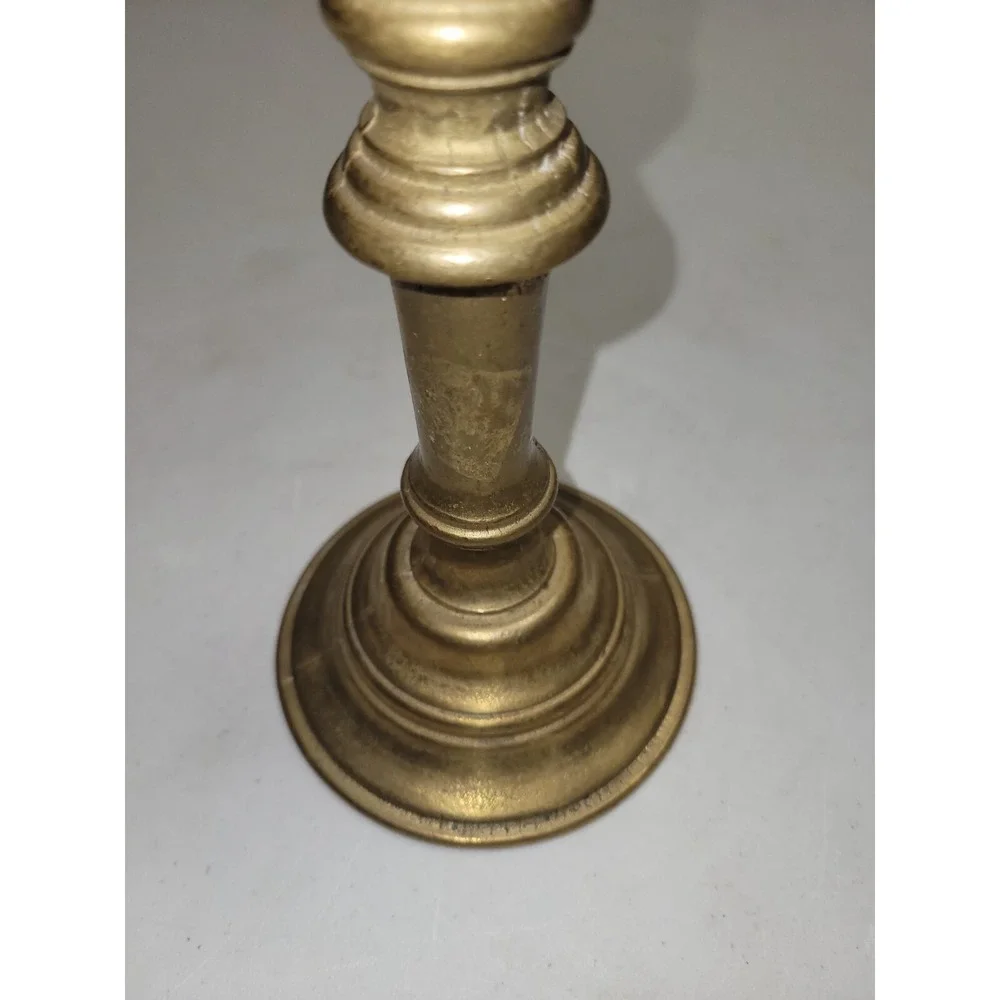 Antique Solid Brass Candle Holder‎ 7 1/2